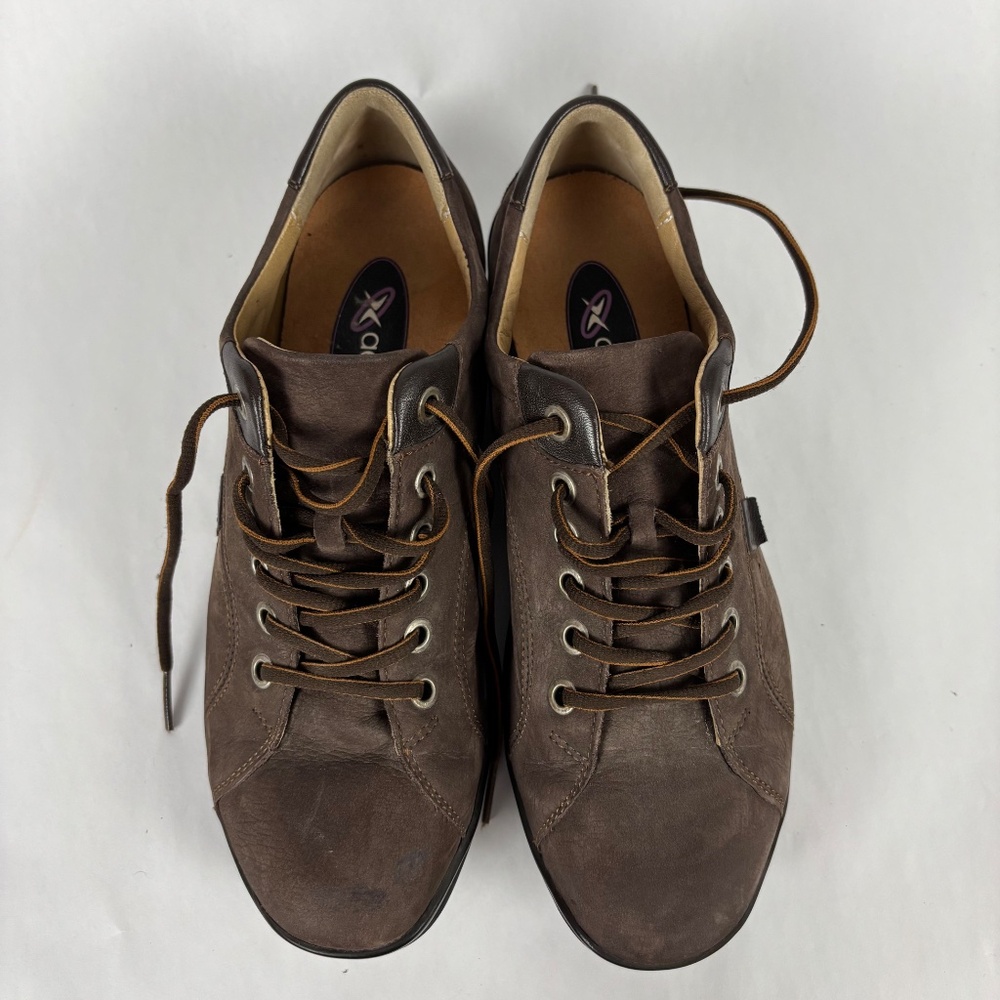 Hartjes XS, Casual Brown Nubuck Leather, Aetrex Sole Shoes Size 6 - Picture 4 of 8